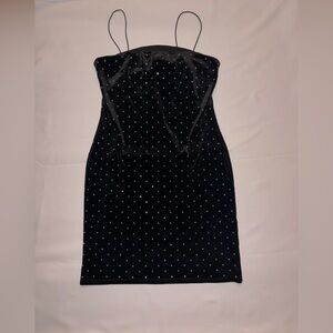 H&M Black Velvet Studded Top